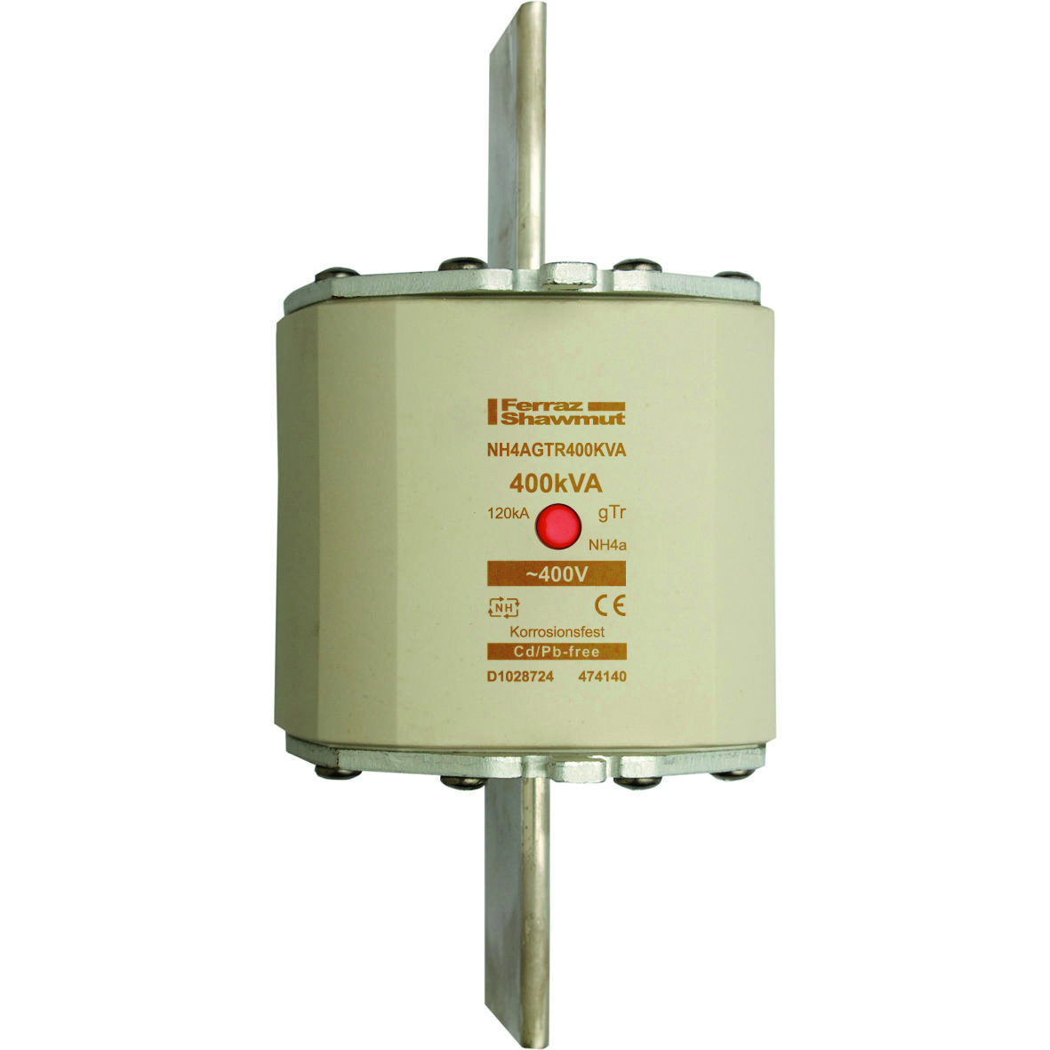 L1030525 - NH fuse-link gTr, 400VAC, size 4a, 1000KVA, centre indicator/live tags